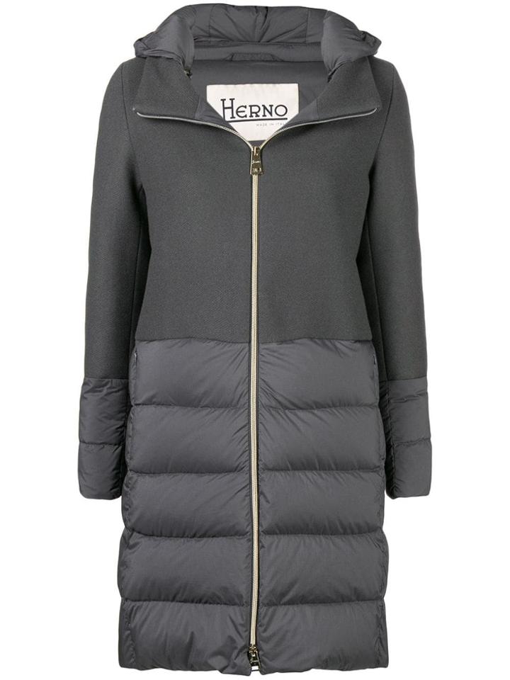 Herno Padded Hooded Coat - Grey