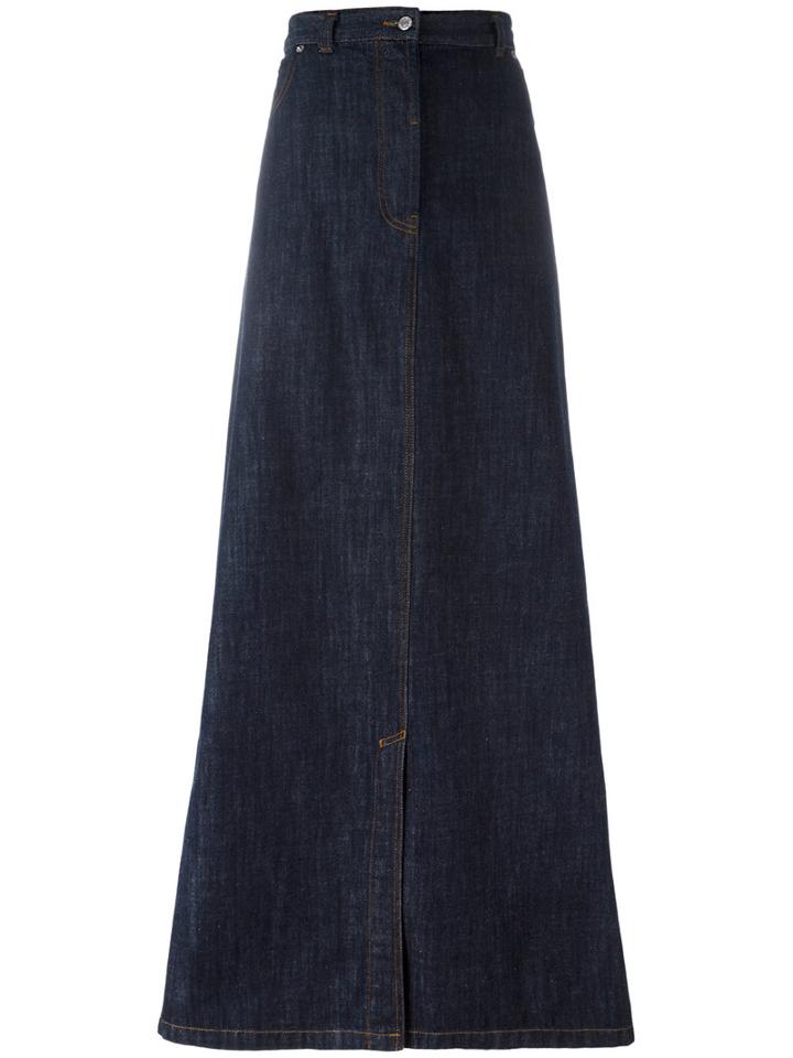 Dries Van Noten Long Denim Skirt, Women's, Size: 38, Blue, Cotton