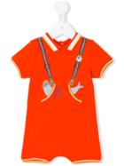 Little Marc Jacobs - Seal Print Romper - Kids - Cotton/spandex/elastane - 6 Mth, Yellow/orange