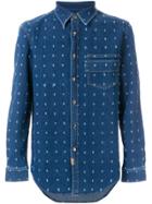 Givenchy Distressed Patch Denim Shirt - Blue