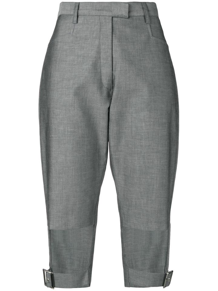 Delada Cut Out Knee Length Shorts - Grey