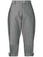 Delada Cut Out Knee Length Shorts - Grey