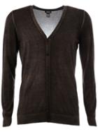 Avant Toi Faded Effect V-neck Cardigan, Men's, Size: Small, Brown, Silk/cashmere