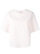 3.1 Phillip Lim Curved Hemline Boxy Top, Women's, Size: 2, Pink/purple, Cotton