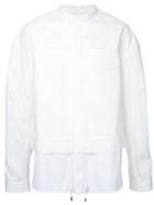 Juun.j Concealed Placket Shirt, Men's, Size: 48, White, Cotton/polyester
