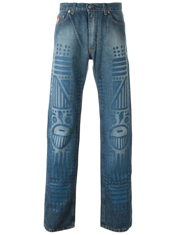 Walter Van Beirendonck Vintage Embossed Washed Jeans - Blue