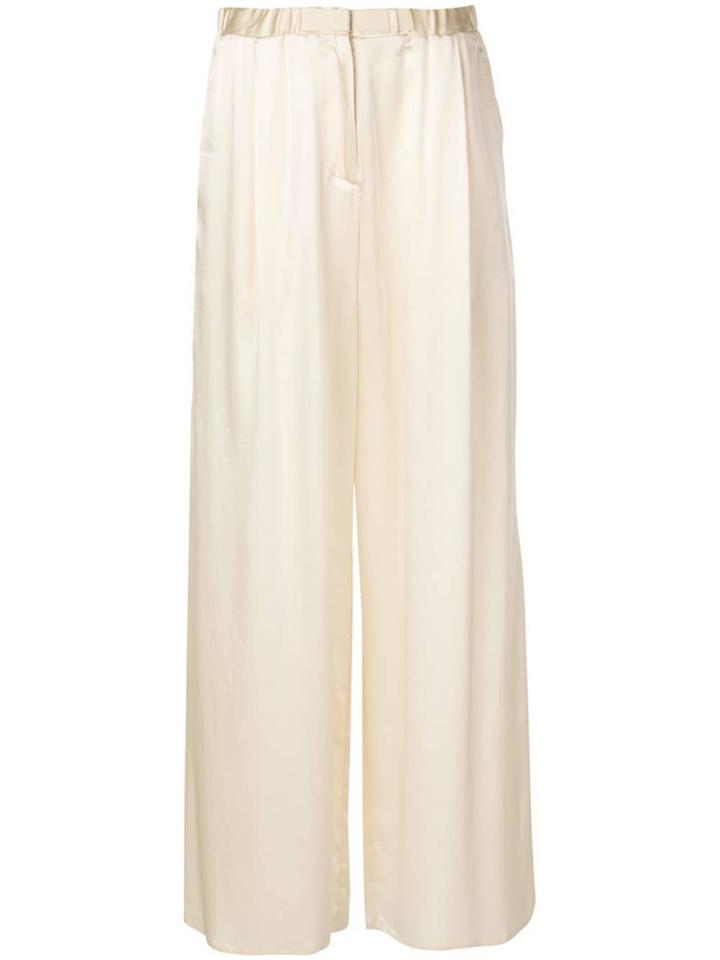 Dusan Wide Leg Long Trousers - White
