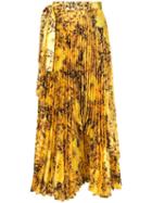 Richard Quinn Floral Pleated Skirt - Yellow