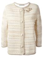 Ermanno Scervino Knit Buttoned Jacket, Women's, Size: 44, Nude/neutrals, Cotton/viscose/polyamide