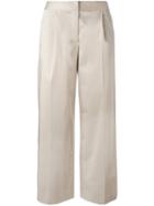 Boutique Moschino - Cropped Trousers - Women - Cotton/other Fibres - 48, Nude/neutrals, Cotton/other Fibres