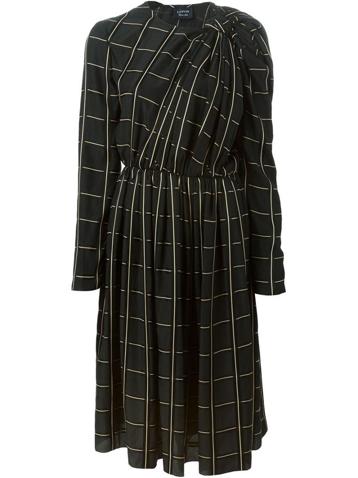 Lanvin Checked Dress, Women's, Size: 42, Black, Viscose/acetate