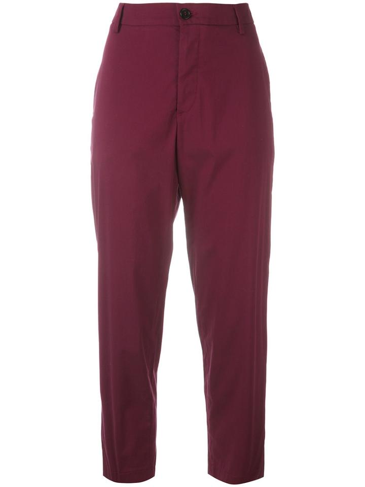Barena Cropped Trousers, Women's, Size: Small, Red, Cotton/polyamide/spandex/elastane