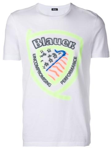 Blauer Logo Print T-shirt - White