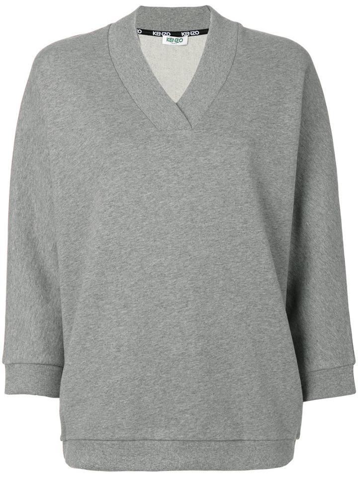 Kenzo - Knitted Sweater - Women - Cotton - Xxs, Grey, Cotton