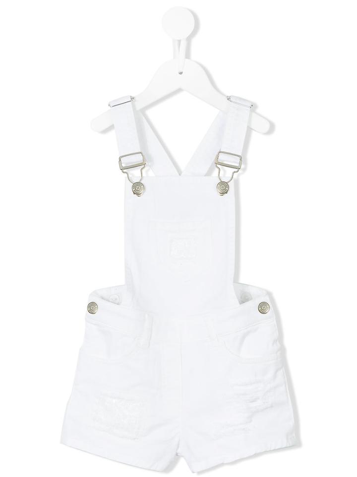 Monnalisa - Denim Dungarees - Kids - Cotton/spandex/elastane - 4 Yrs, White