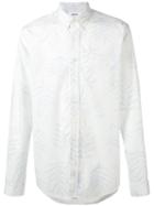 Schnaydermans - Leaf Print Shirt - Men - Cotton - Xl, White, Cotton