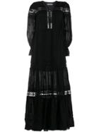 Self-portrait Lace Panel Maxi Dress - Black