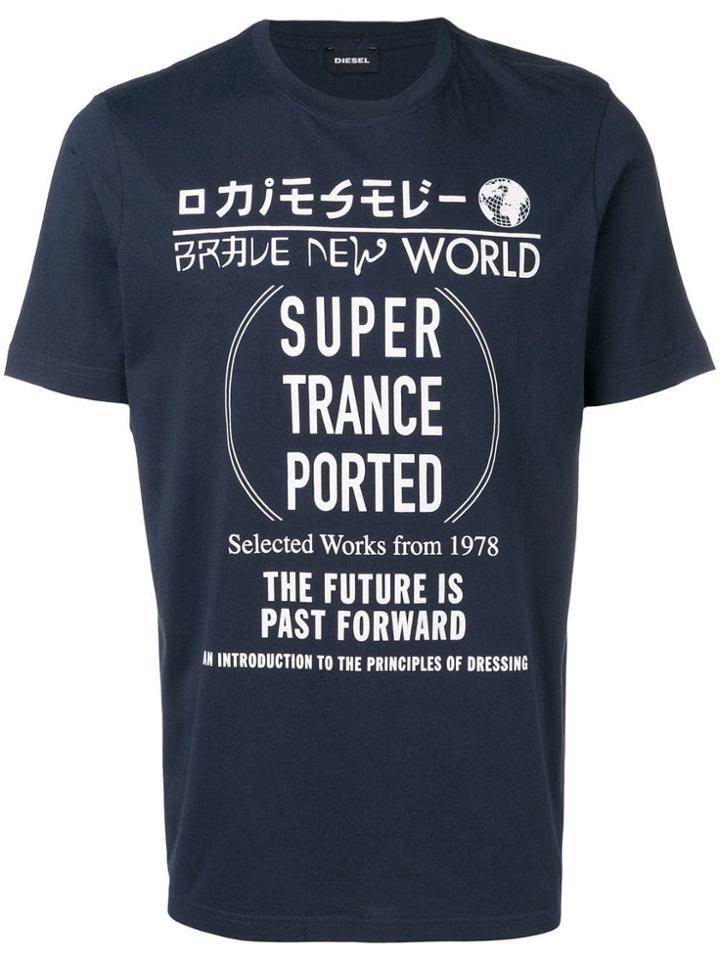 Diesel Slogan Short-sleeve T-shirt - Blue