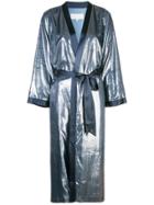 Michelle Mason Shimmery Kimono Coat - Blue