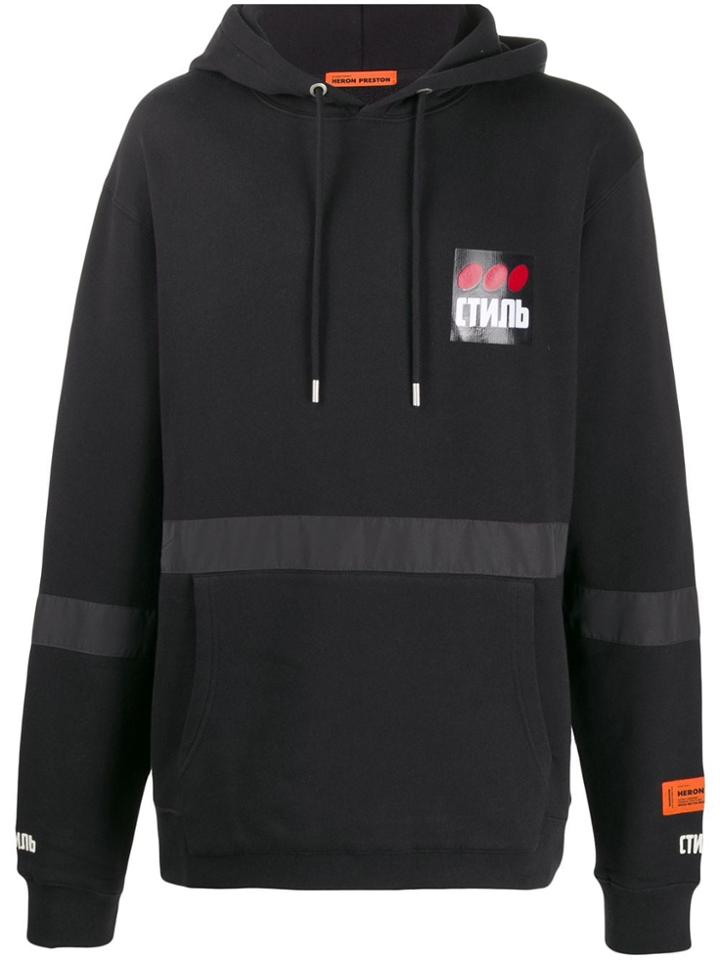 Heron Preston Reflective Stripe Hoodie - Black
