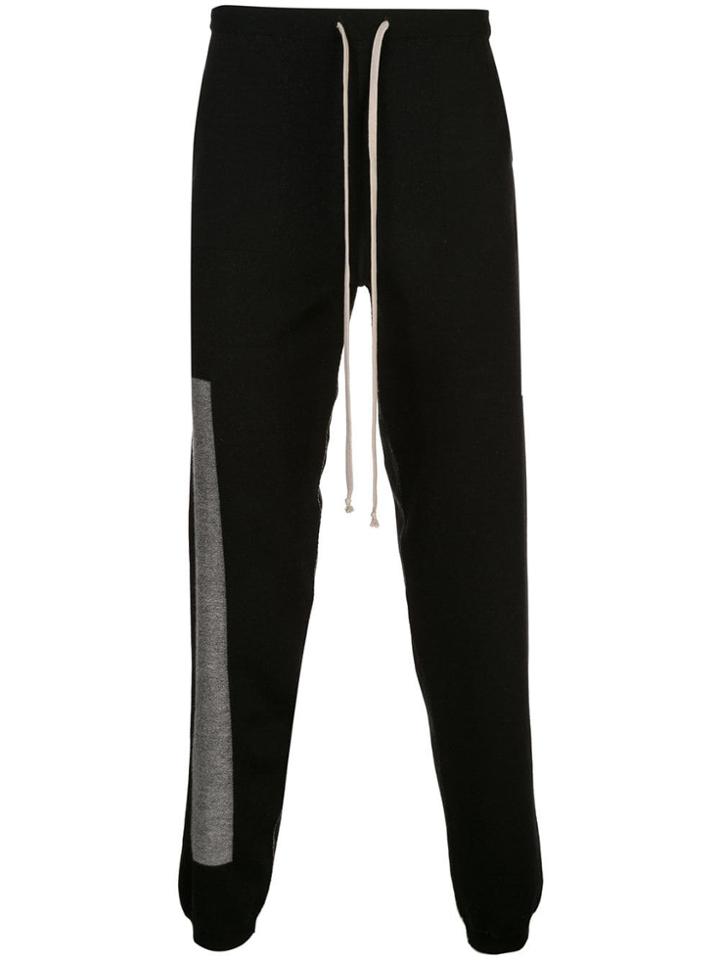 Rick Owens Contrast Panel Track Pants - Black