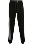 Rick Owens Contrast Panel Track Pants - Black