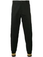 Contrast Piped Trousers - Men - Cotton/calf Leather/polyamide/spandex/elastane - 54, Black, Cotton/calf Leather/polyamide/spandex/elastane, Dolce & Gabbana