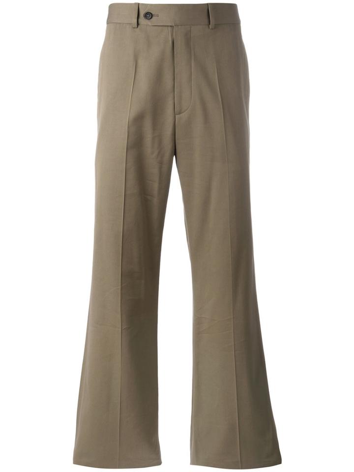 Di Liborio - Flared Wide-leg Trousers - Men - Cotton/viscose - 50, Green, Cotton/viscose