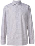 Isaia Checked Shirt, Men's, Size: 16, Brown, Cotton