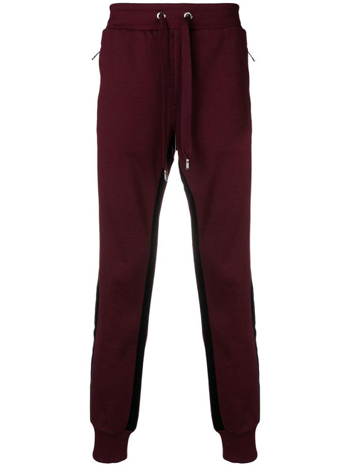 Dolce & Gabbana Embellished Logo Track Pants - Red