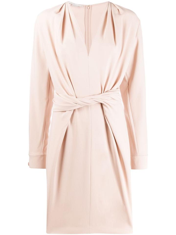 Stella Mccartney Twist-front Split-sleeve Dress - Pink