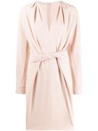 Stella Mccartney Twist-front Split-sleeve Dress - Pink