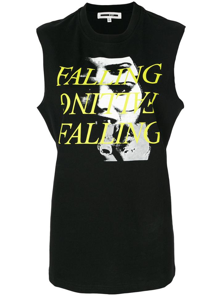 Mcq Alexander Mcqueen Falling Print Tank Top - Black