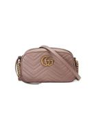 Gucci Small Gg Marmont Matelassé Shoulder Bag - Pink