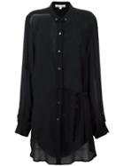 Ann Demeulemeester Blanche Semi Sheer Long Shirt, Women's, Size: 36, Black, Silk