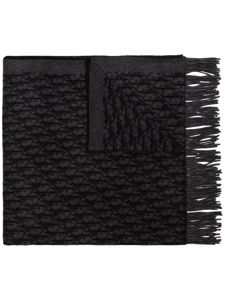 Dior Homme Logo Print Scarf - Grey