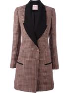 Lanvin Houndstooth Patterned Coat, Women's, Size: 36, Pink/purple, Cotton/viscose/wool