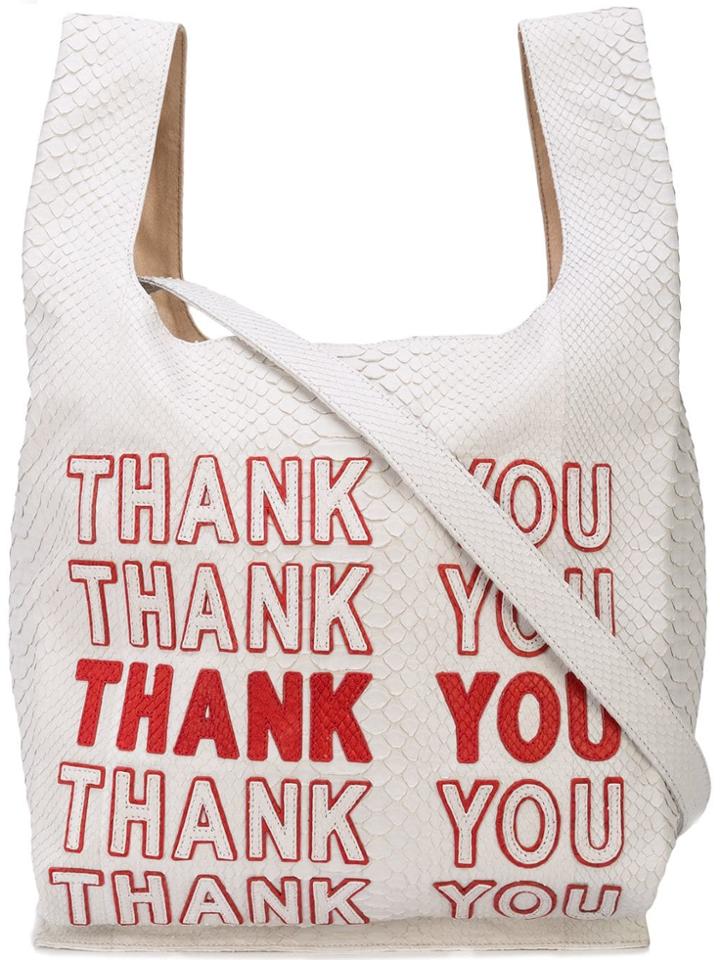 Gelareh Mizrahi 'thank You' Print Shopping Bag - White
