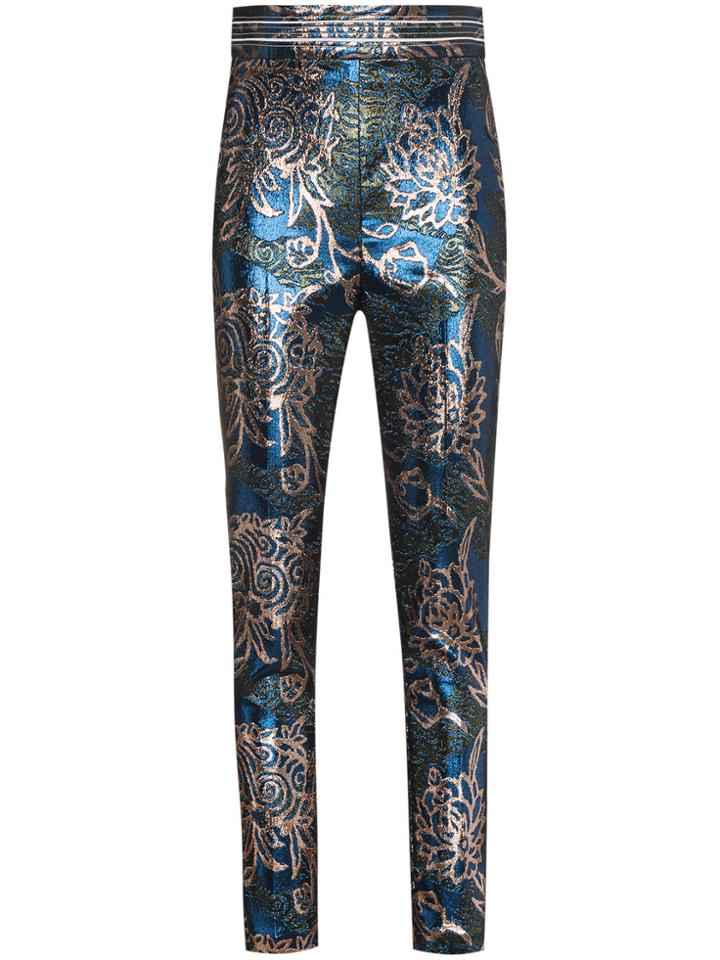 Peter Pilotto Lurex Jacquard Trousers - Blue