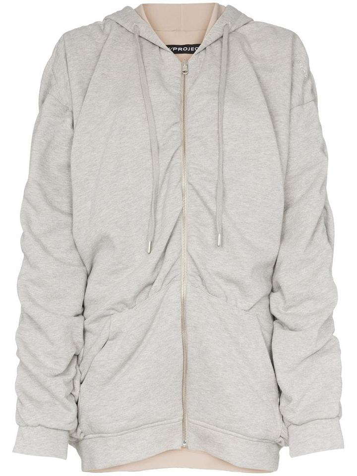 Y/project Reversible Gathered Detailing Hooded Jumper - Grey