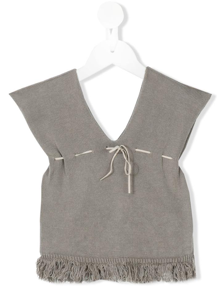 Violeta E Federico - Knit Tank Top - Kids - Cotton - 36 Mth, Grey