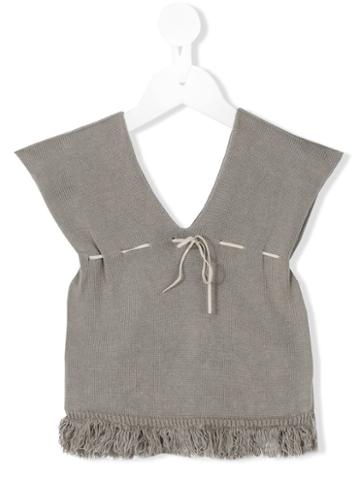 Violeta E Federico - Knit Tank Top - Kids - Cotton - 36 Mth, Grey