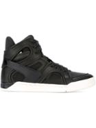 Diesel Panelled Hi-top Sneakers, Men's, Size: 43, Black, Calf Leather/rubber/polyester