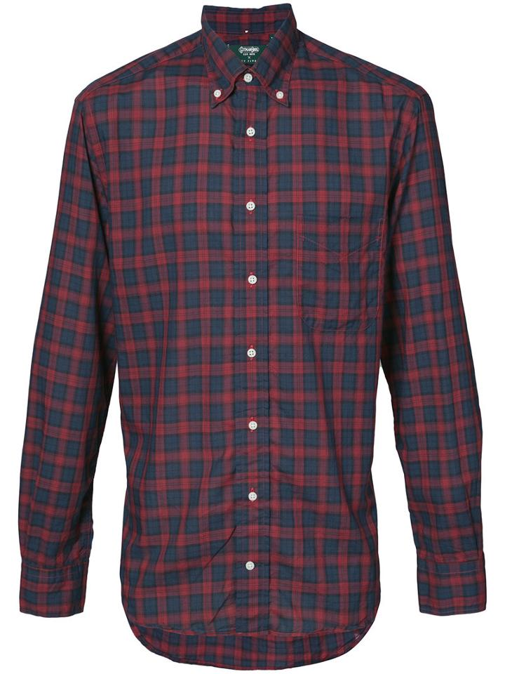 Gitman Vintage - Checkered Shirt - Men - Cotton/cupro - L, Red, Cotton/cupro