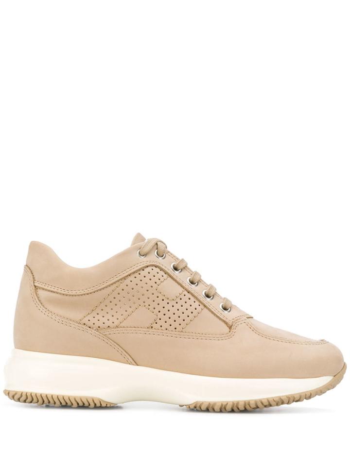 Hogan Perforated Logo Sneakers - Neutrals