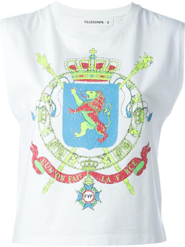 Filles A Papa Jeany Blason Top, Women's, Size: 2, White, Cotton