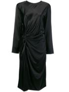 Helmut Lang Midi Draped Dress - Black