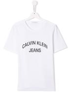 Calvin Klein Kids Logo Round Neck T-shirt - White
