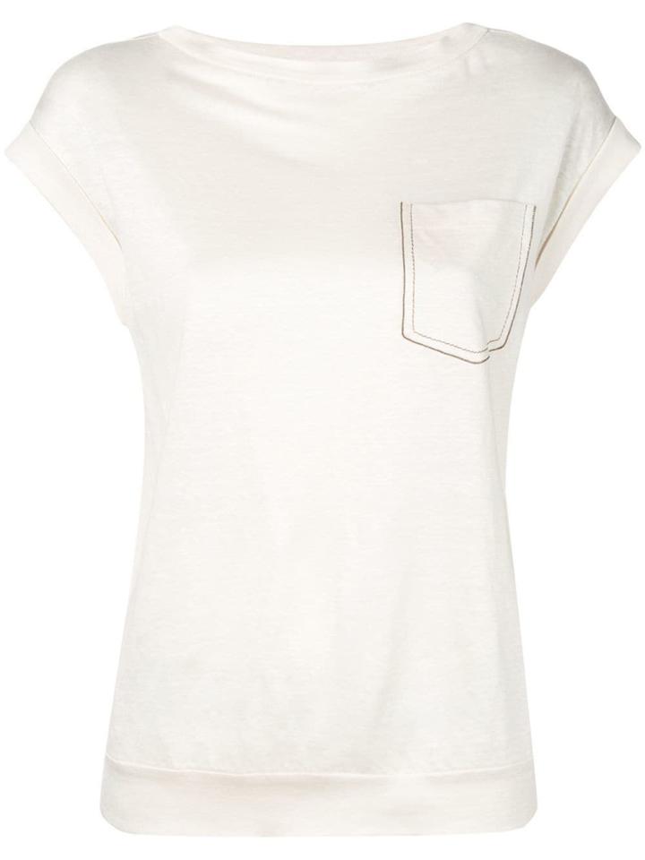 Brunello Cucinelli Cap Sleeve Top - Neutrals