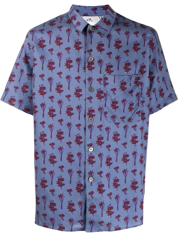 Paul Smith Floral Short-sleeve Shirt - Blue